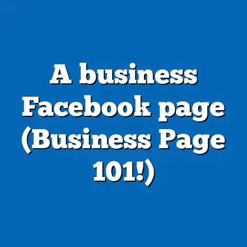 A business Facebook page (Business Page 101!)