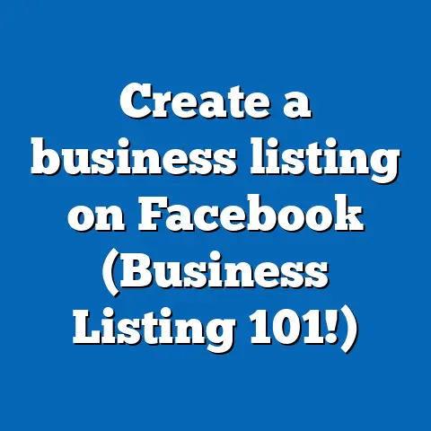 Create a business listing on Facebook (Business Listing 101!)