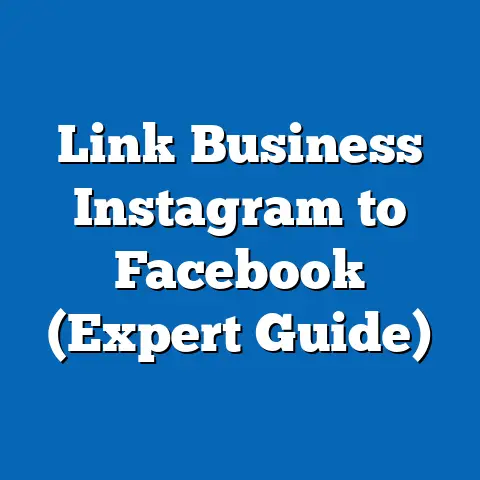 Link Business Instagram to Facebook  (Expert Guide)