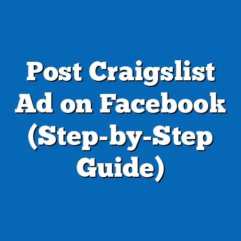 Post Craigslist Ad on Facebook  (Step-by-Step Guide)