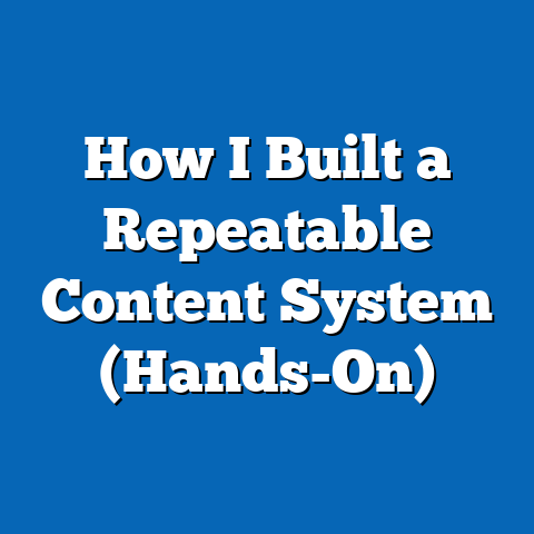 How I Built a Repeatable Content System (Hands-On)