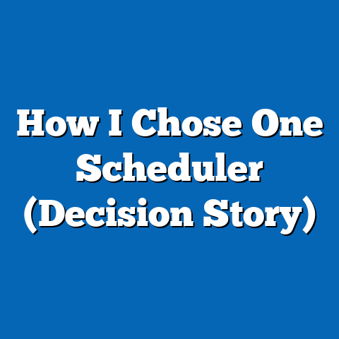 How I Chose One Scheduler (Decision Story)