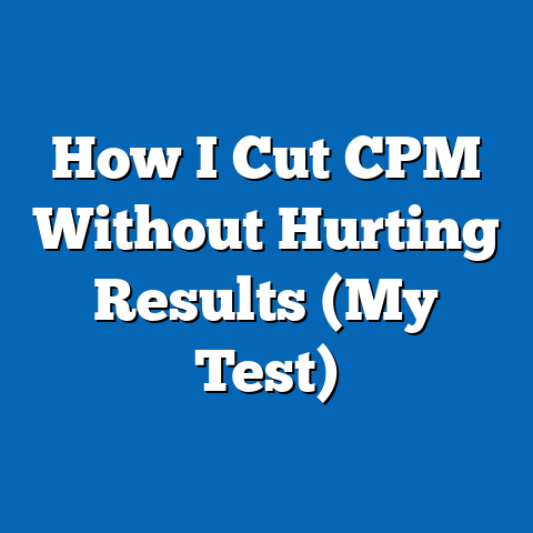 How I Cut CPM Without Hurting Results (My Test)