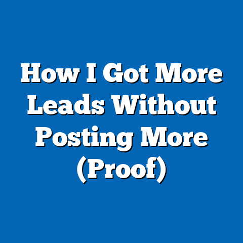 How I Got More Leads Without Posting More (Proof)