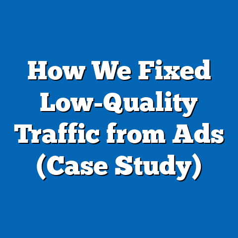How We Fixed Low-Quality Traffic from Ads (Case Study)