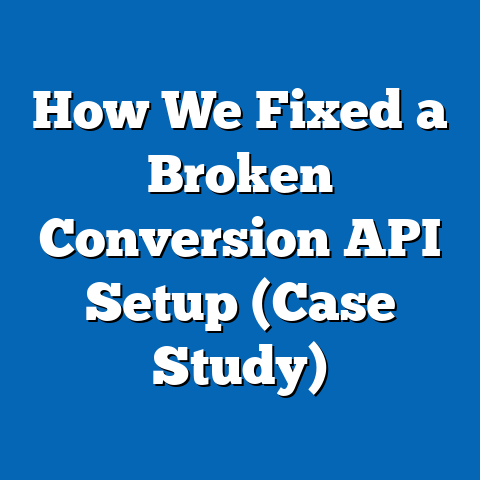 How We Fixed a Broken Conversion API Setup (Case Study)