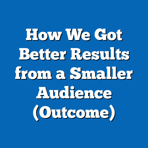 How We Got Better Results from a Smaller Audience (Outcome)