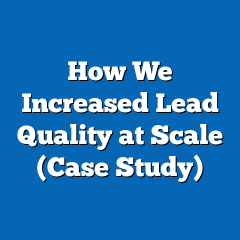 How We Increased Lead Quality at Scale (Case Study)
