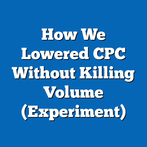 How We Lowered CPC Without Killing Volume (Experiment)