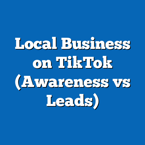 Local Business on TikTok (Awareness vs Leads)