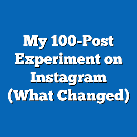 My 100-Post Experiment on Instagram (What Changed)