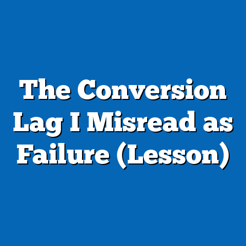 The Conversion Lag I Misread as Failure (Lesson)