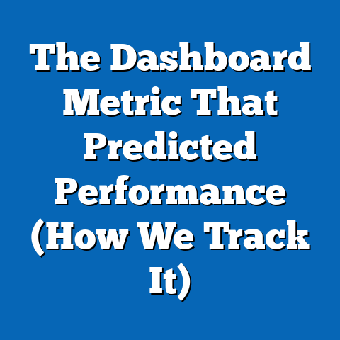 The Dashboard Metric That Predicted Performance (How We Track It)