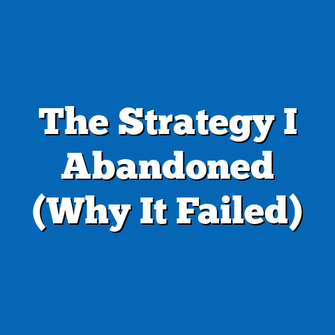The Strategy I Abandoned (Why It Failed)