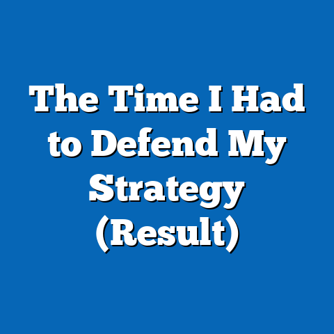 The Time I Had to Defend My Strategy (Result)