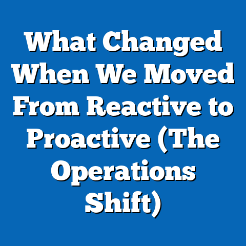 What Changed When We Moved From Reactive to Proactive (The Operations Shift)