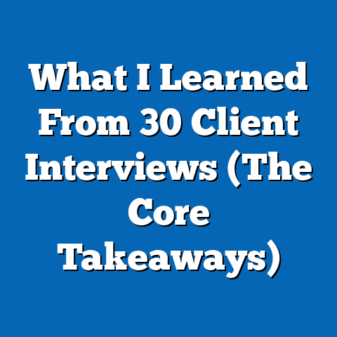 What I Learned From 30 Client Interviews (The Core Takeaways)