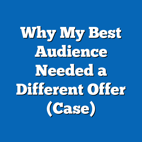 Why My Best Audience Needed a Different Offer (Case)