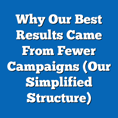 Why Our Best Results Came From Fewer Campaigns (Our Simplified Structure)