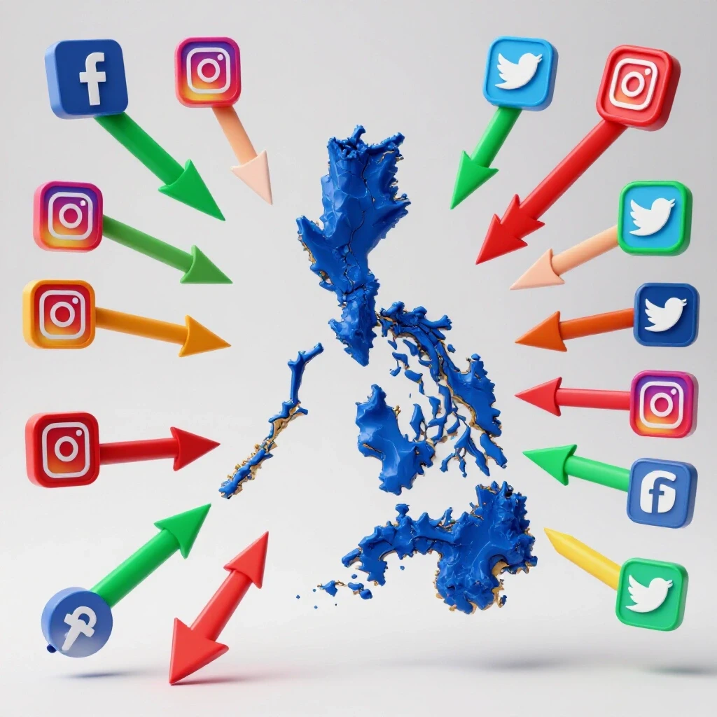 3D-rendered image of a vibrant map of the Philippines with arrows pointing to social media icons, symbolizing ad placements.
