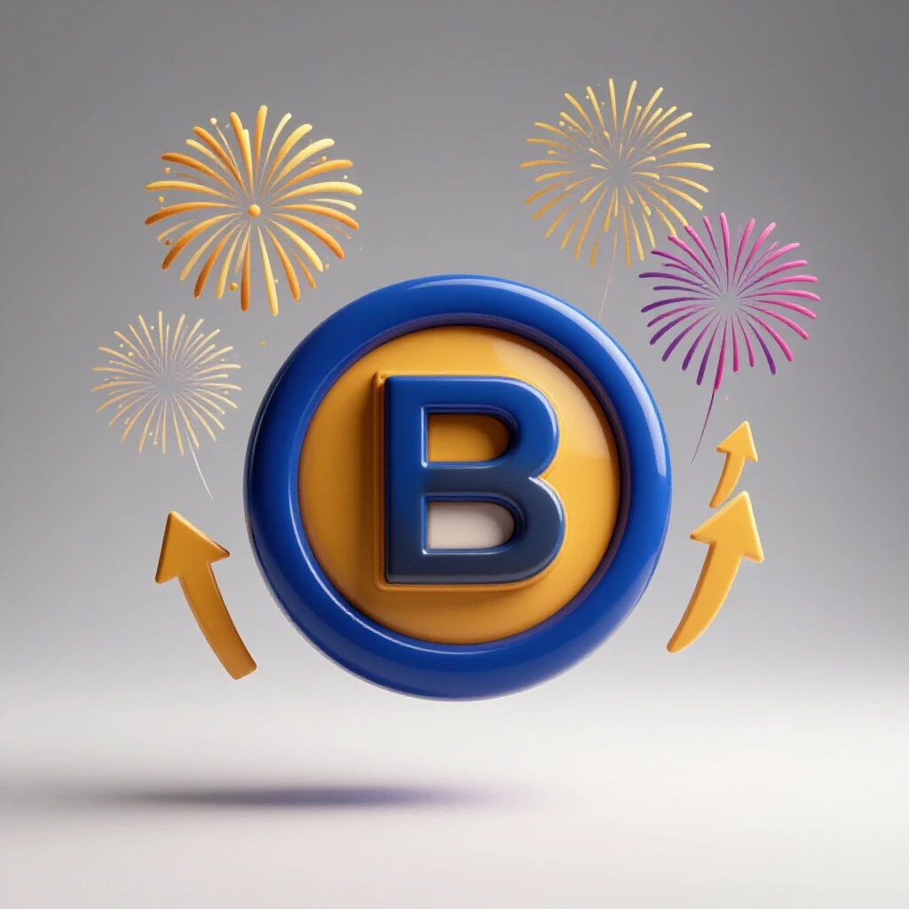 A vibrant brand logo bursting into visibility with colorful fireworks, symbolizing brand awareness surge.