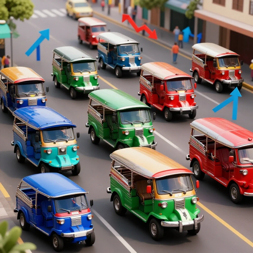 A vibrant Philippine street scene featuring colorful jeepneys with dynamic growth symbols overlaying the image.