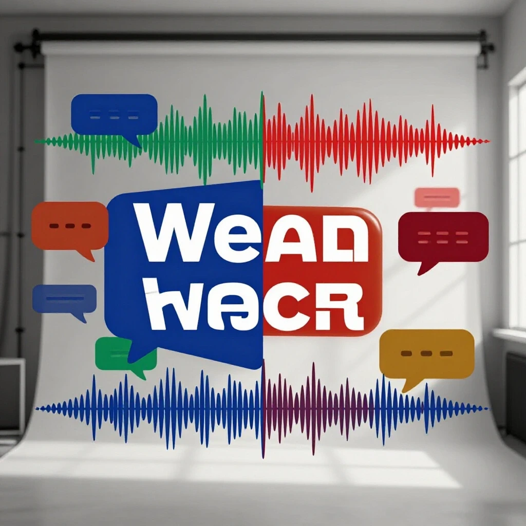 A split-image showing the contrast between a muted brand voice and a vibrant brand voice using sound waves.