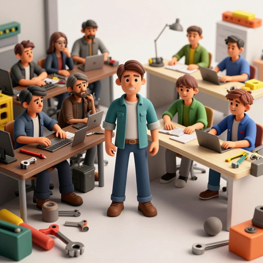 A visual comparison of a chaotic workspace versus an organized one, illustrating common social media tool mistakes and solutions.