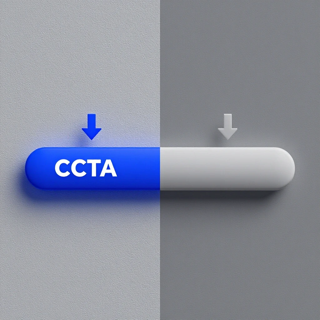 Split-screen image showing a vibrant call-to-action button on one side and a muted button on the other, illustrating conversion effects.