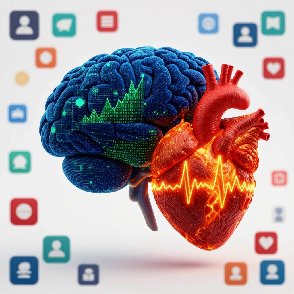 A visual representation contrasting data-driven decision-making and instinct in social media advertising.