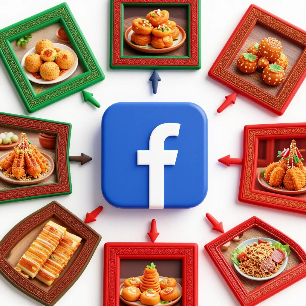 A vibrant 3D composition featuring the Facebook logo surrounded by colorful ad frames highlighting Filipino culture.