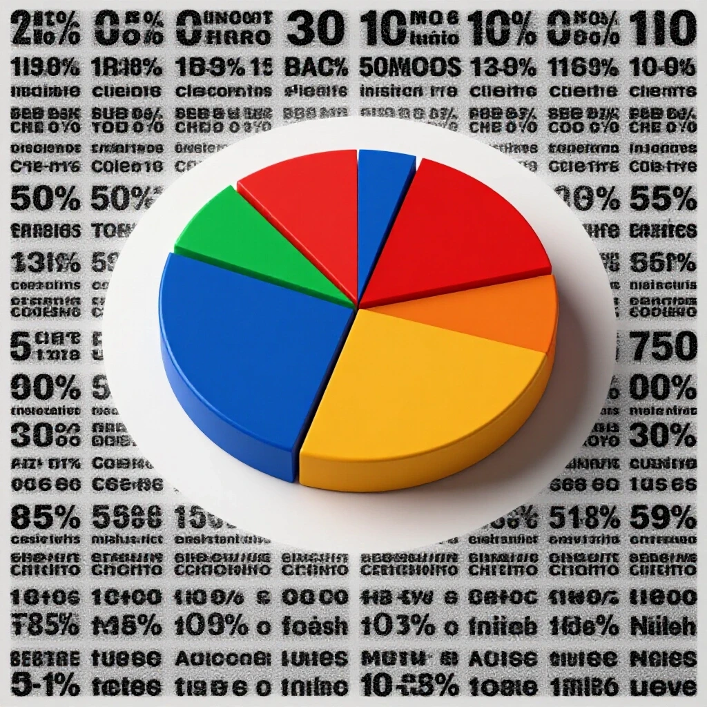 A colorful pie chart with contrasting sections representing insights from 50 clients against a bright background.