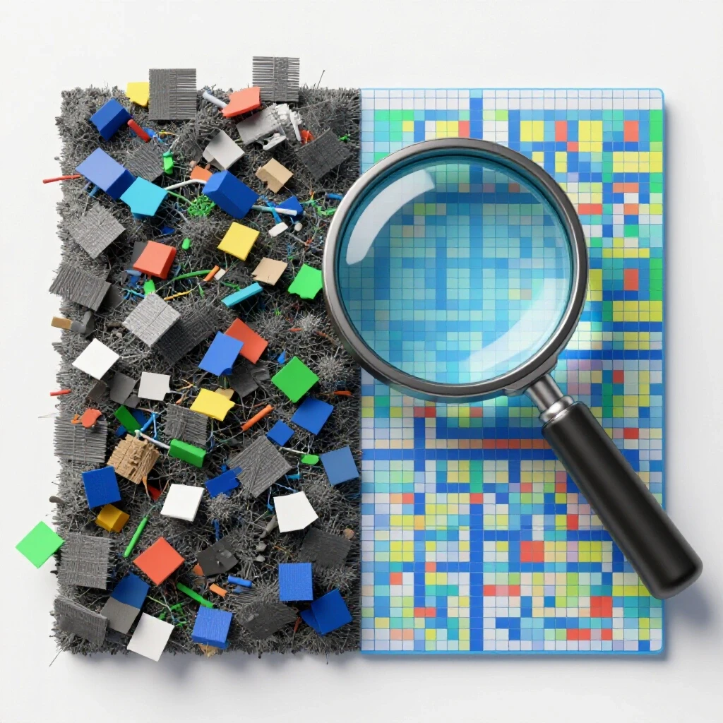 An artistic representation of pixel organization contrasting a chaotic digital landscape, highlighting clarity in social media ads.