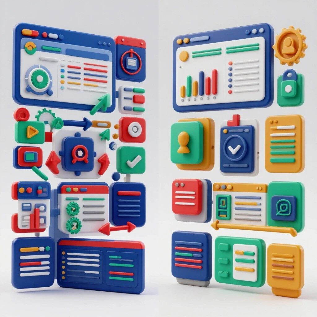 A split-screen image contrasting a cluttered social media dashboard with an organized one, symbolizing improvement.