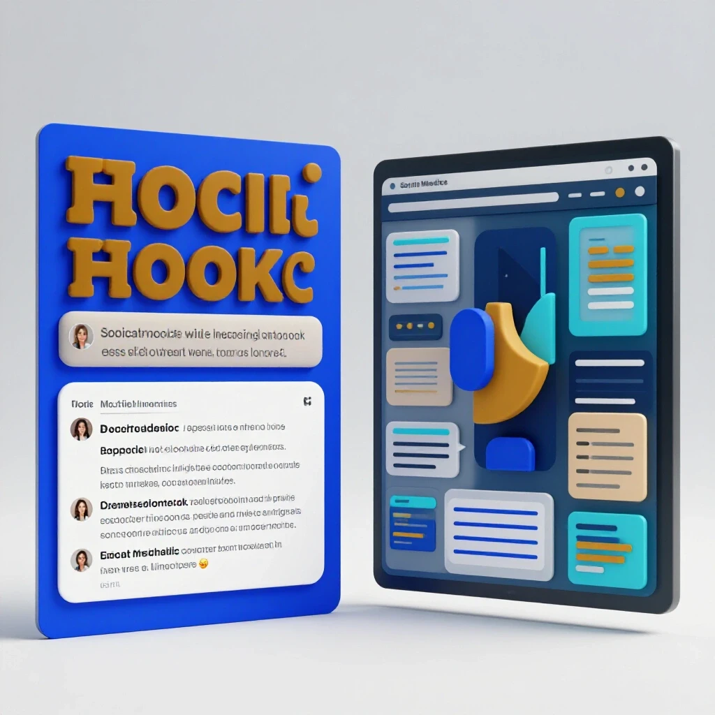 A split-screen image showcasing a vibrant social media post on one side and a structured AI interface on the other, representing creative analysis.