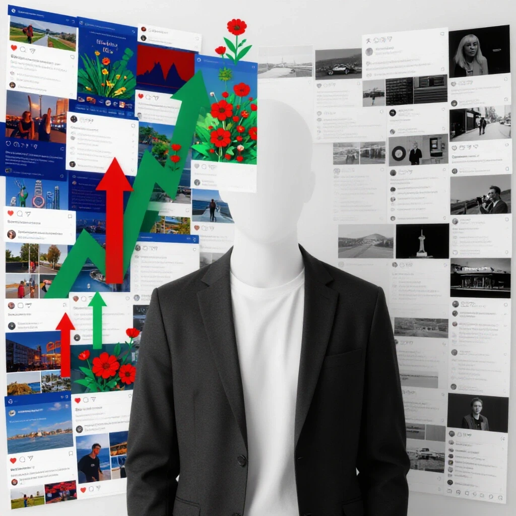 A split-image showing a colorful, vibrant social media feed contrasted with a monochrome, sparse feed, illustrating engagement impact.