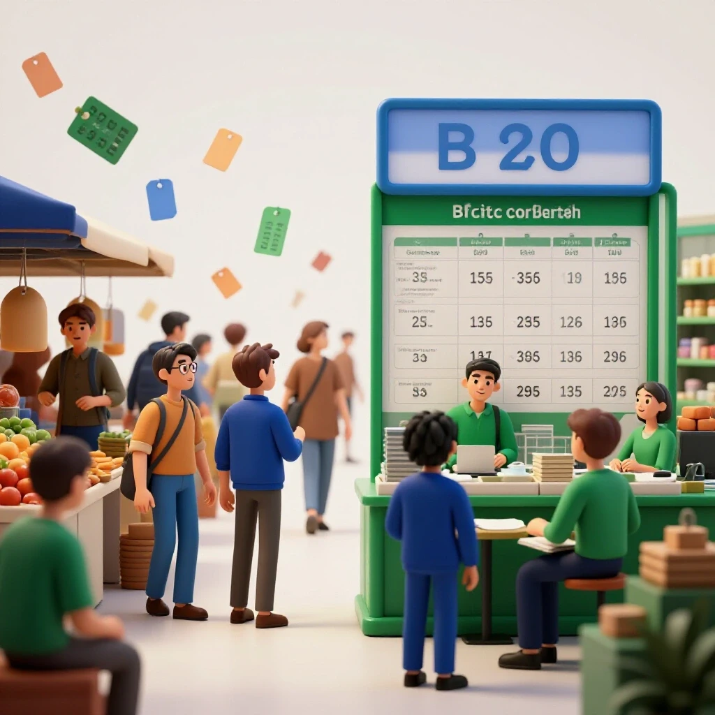 A split scene showcasing chaos in a market contrasted with an organized pricing structure for social media marketing.