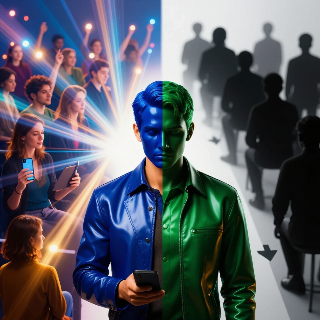 A split-image showing a vibrant, engaged social media audience versus a disconnected group, illustrating audience intent gaps.