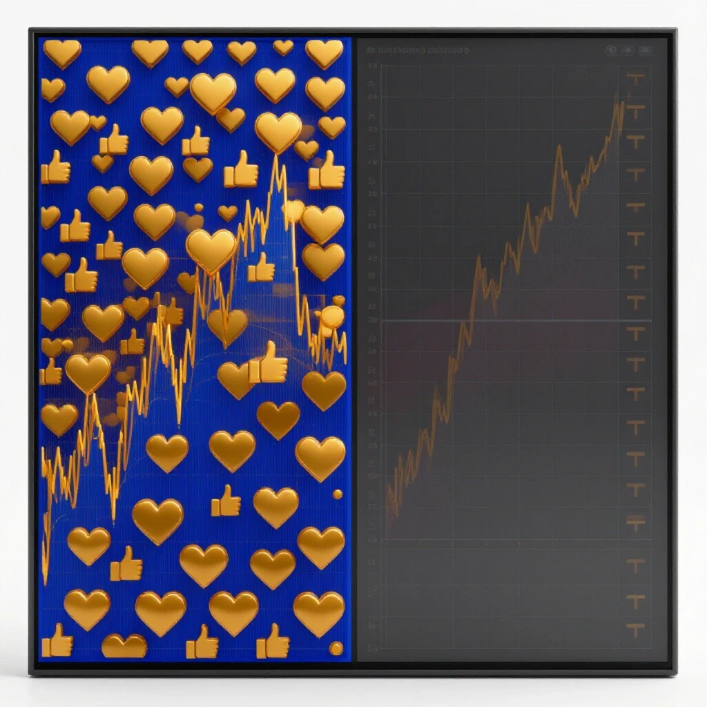 A live stream screen showcasing vibrant engagement on one half and muted decline on the other half, highlighting performance issues.