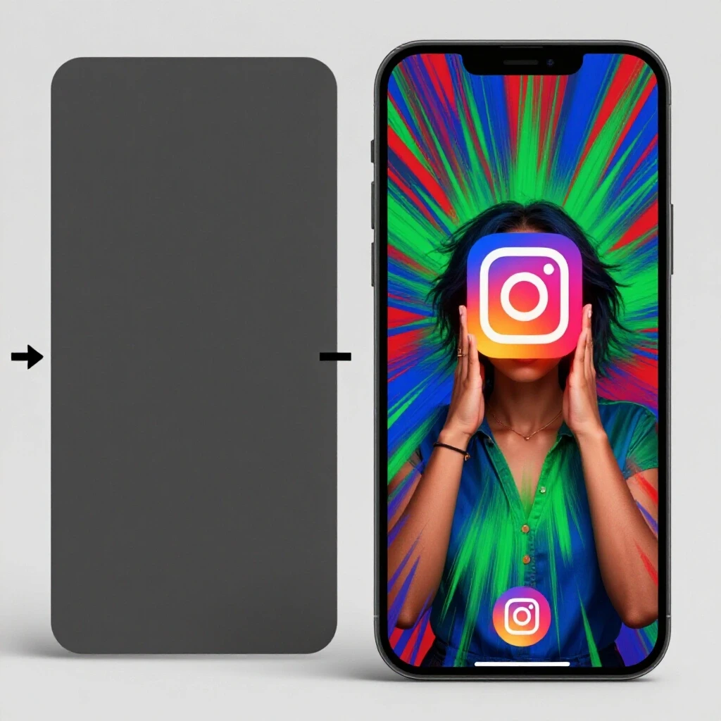A split-screen image showing a dull Instagram Reel on one side and a vibrant, engaging one on the other, highlighting differences in viewer interest.