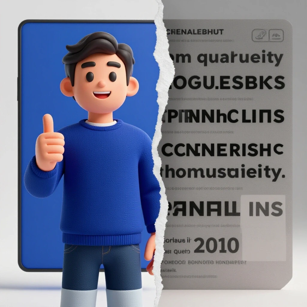 A visually striking 3D image contrasting an engaging social media ad with a cluttered representation of low-quality leads.