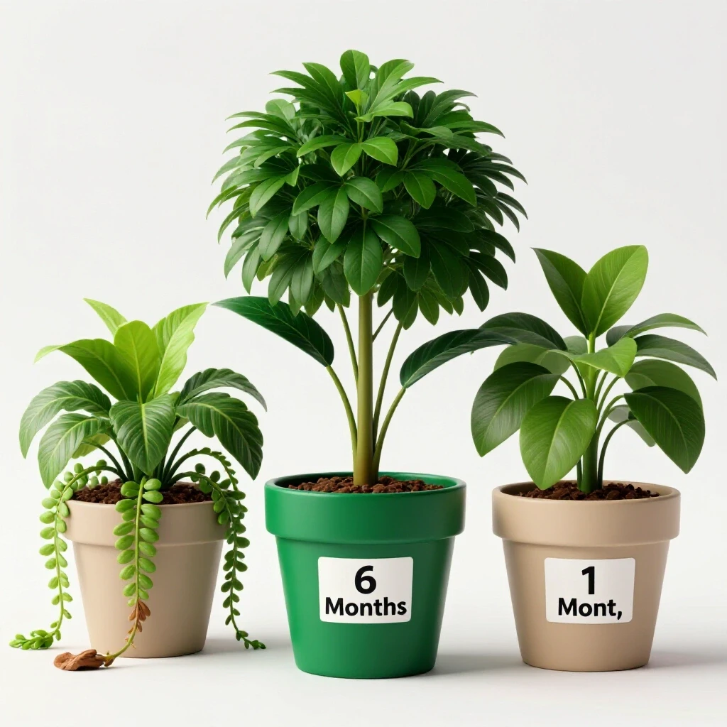 A vibrant, thriving plant next to a wilting plant, symbolizing growth potential in client relationships.