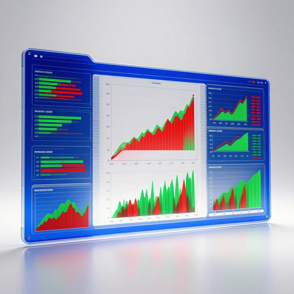 A bright, 3D-rendered reporting dashboard displaying colorful graphs and metrics to illustrate client retention strategies.