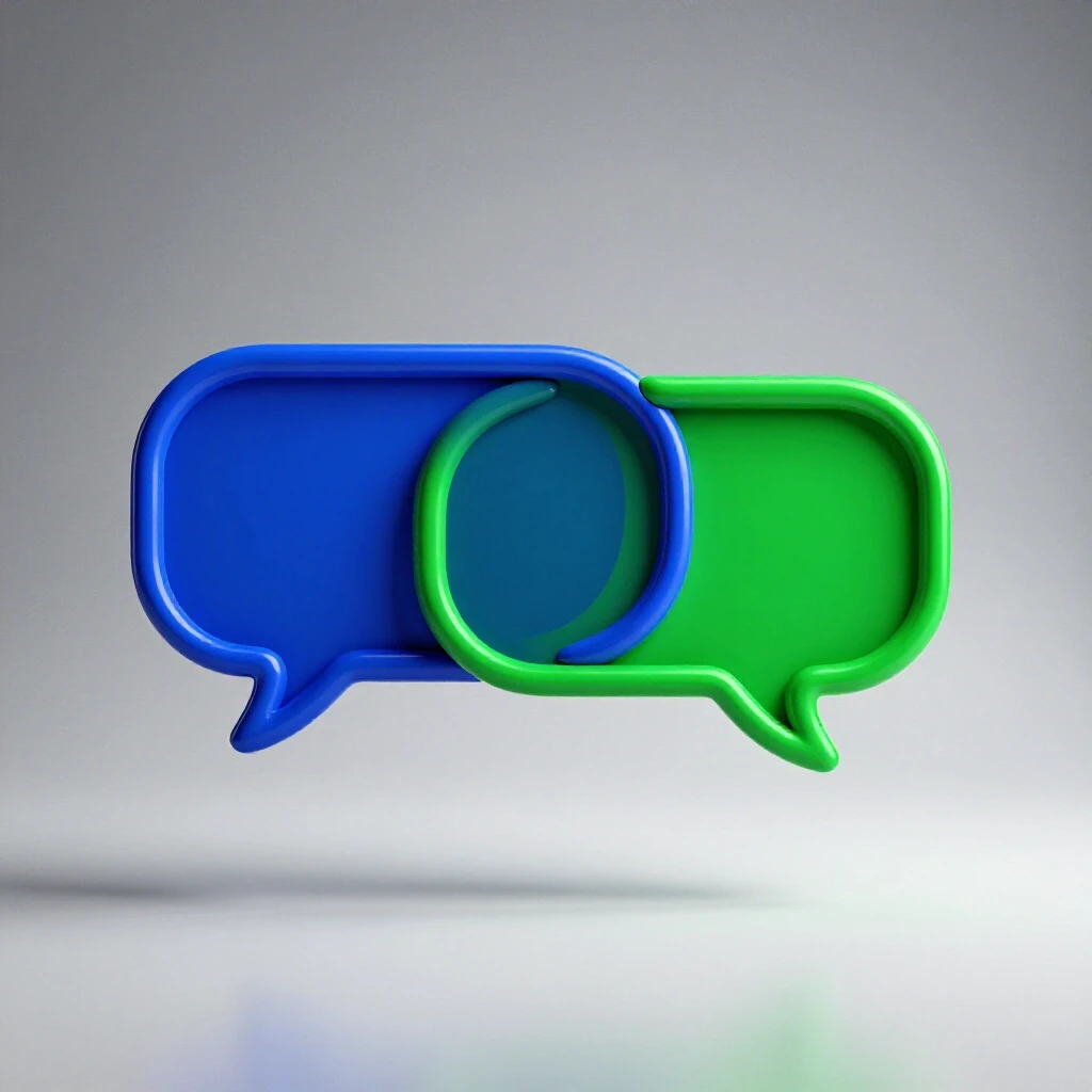 Vibrant speech bubbles in rich colors symbolizing dynamic conversations against a bright background.