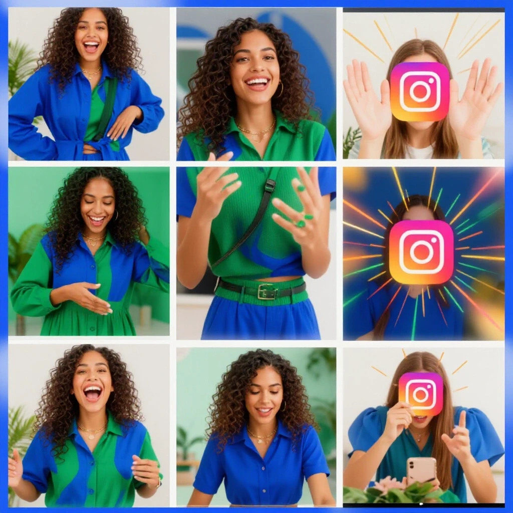 A split image comparing an Instagram carousel and a lively reel, showcasing vibrant visuals and animated elements.