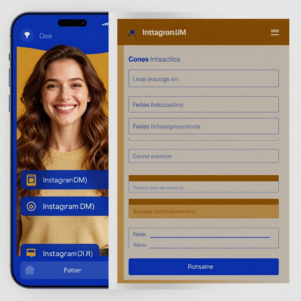 A visual comparison of an engaging Instagram DM interface and a structured website form, highlighting lead quality differences.