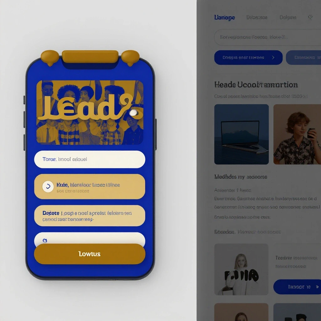 A vibrant lead form ad contrasted with a traditional landing page in a dynamic split-image format.