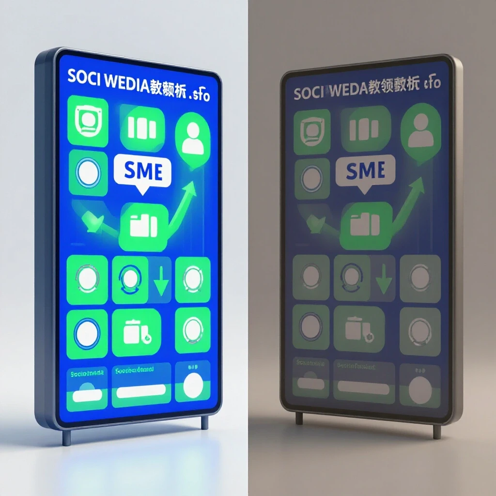 High-contrast 3D image depicting vibrant and faded social media ads highlighting performance differences.