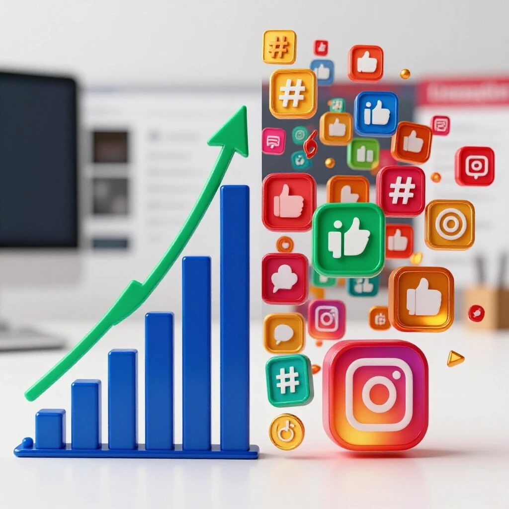 Dynamic split image depicting LinkedIn's professional growth versus Instagram's colorful social elements, representing brand growth.