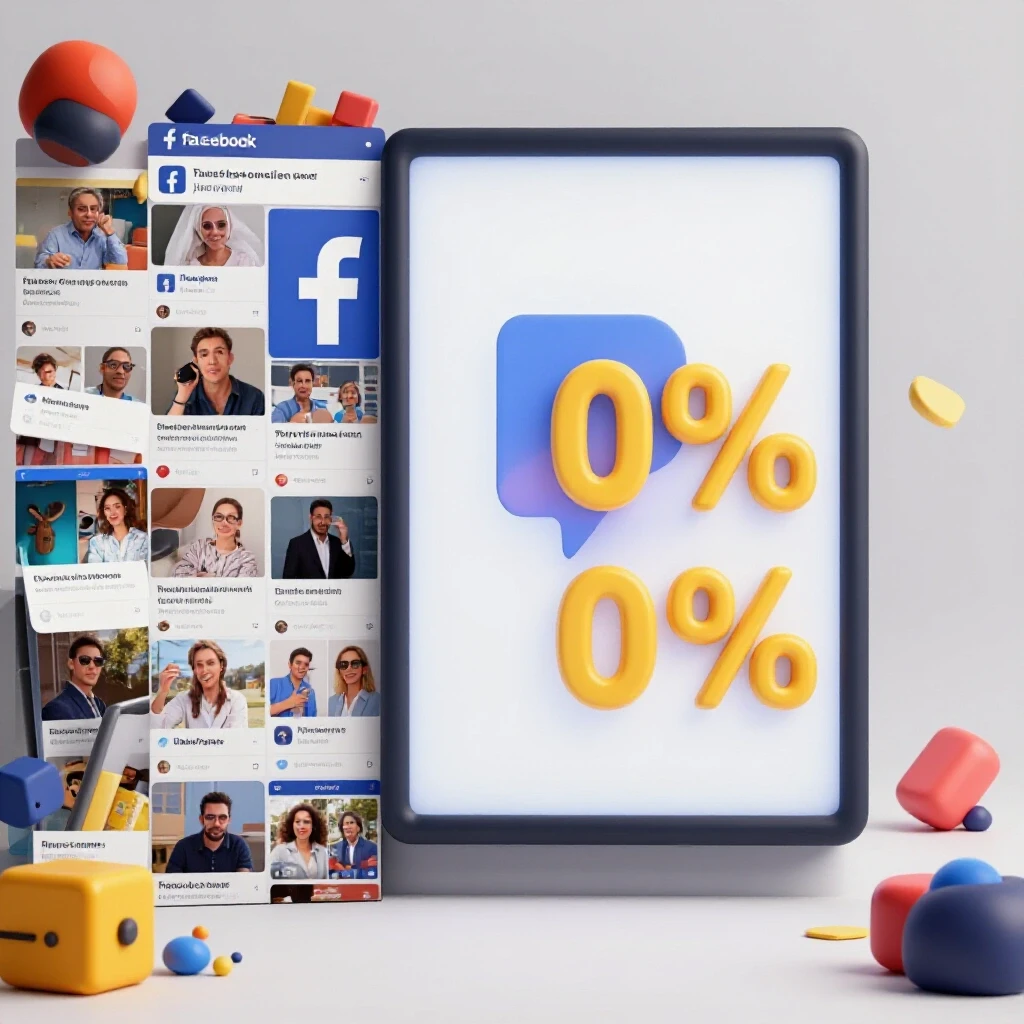 A split-screen image showing a chaotic Facebook feed versus a clear, effective advertisement.